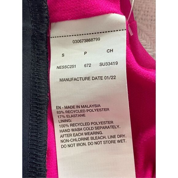Nike Women's SMALL PINK Logo Scoop Neck Bikini Top - Picture 9 of 10